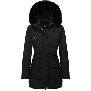 Women's Winter Puffer Coat Jacket Waterproof Black